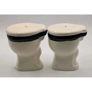 Twin Toilet Salt and Pepper Shakers Gag Gift